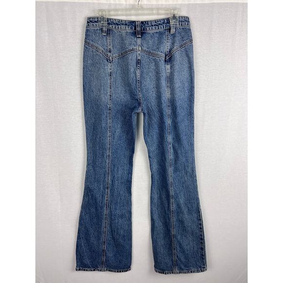 Free People Jeans Naomi Flare Denim Acid Wash Western Cowgirl Rodeo Boho Hippie - Picture 4 of 9